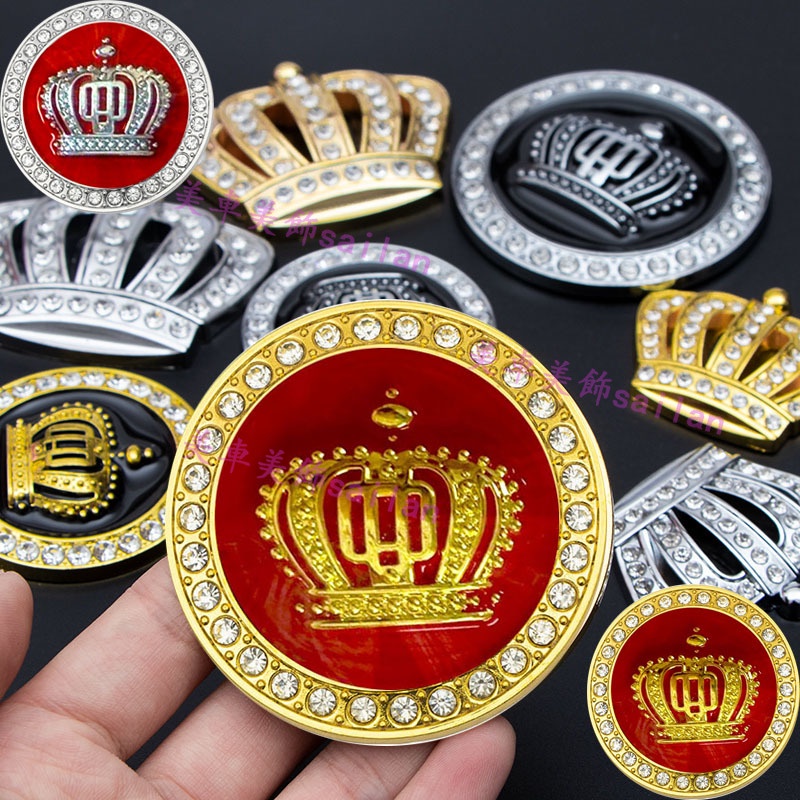 Car Crown Round Label Front Side Sticker Logo Decoration Vip Modified 