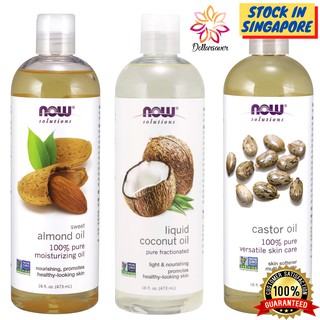 Image of Castor Oil / Coconut Oil / Sweet Almond Oil / Grapeseed Oil / Organic Jojoba Oil Now Food Solution - 118ml / 473ml