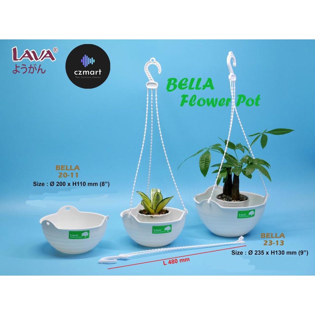 Ready Stock Lava Hanging Flower Pot Plastic Flower Pot Hooked Garden Balcony Pasu Bunga Tali Gantung Pasu Plastik Shopee Singapore