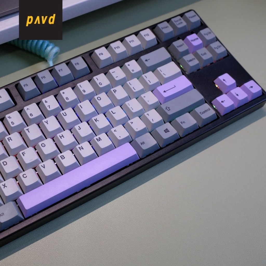 [SG Stock] GMK Muted Gray Purple Retro Keycap 151 Key Cherry Profile