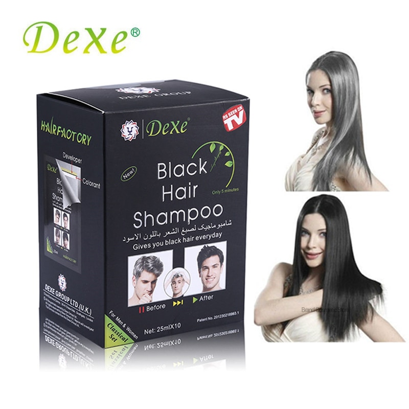 5Pcs/10Pcs Lot Dexe Black Hair Color Shampoo Only 5 Minutes Grey Hair  Removal Dye Color Hair Wax Hair Chalk Dexe Lanbena | Shopee Singapore