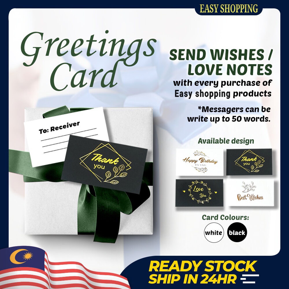 Greeting Cards Thank You Card Happy Birthday Card Best Wishes Card Love You Card Kartu Ucapan Terimakasih Shopee Singapore