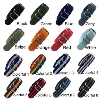 18mm 20mm 22mm 24mm Army Strap Fabric Nylon Watchband Buckle Belt for 007 James Bond Watch Bands Colorful Rainbow