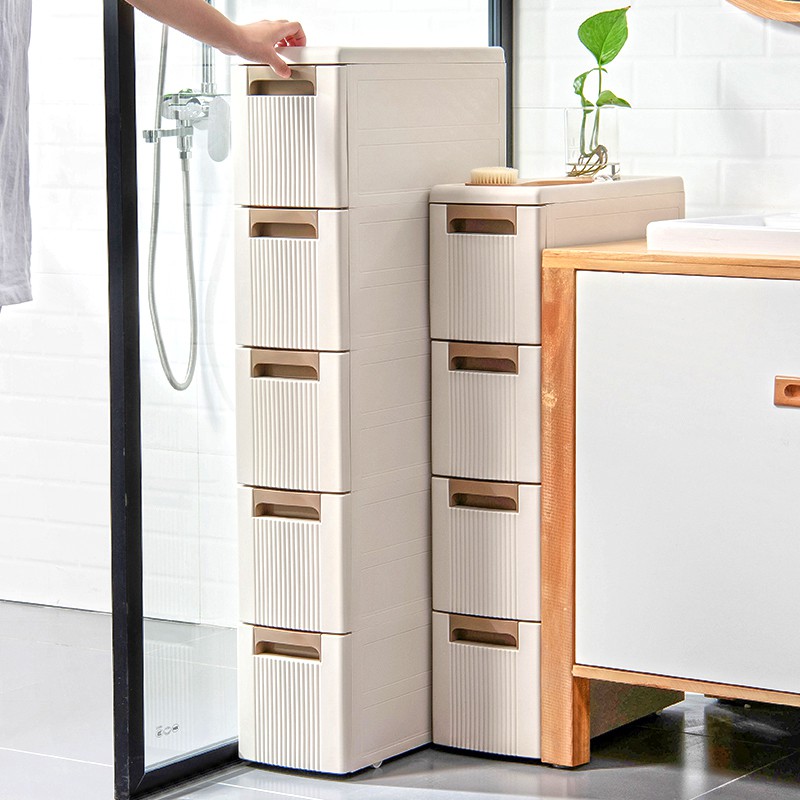 Storage 18cm Wide Kitchen Crevice Storage Cabinet Plastic Drawer Toilet Storage Cabinet Gap Narrow Cabinet Bathroom Cabinet Shopee Singapore