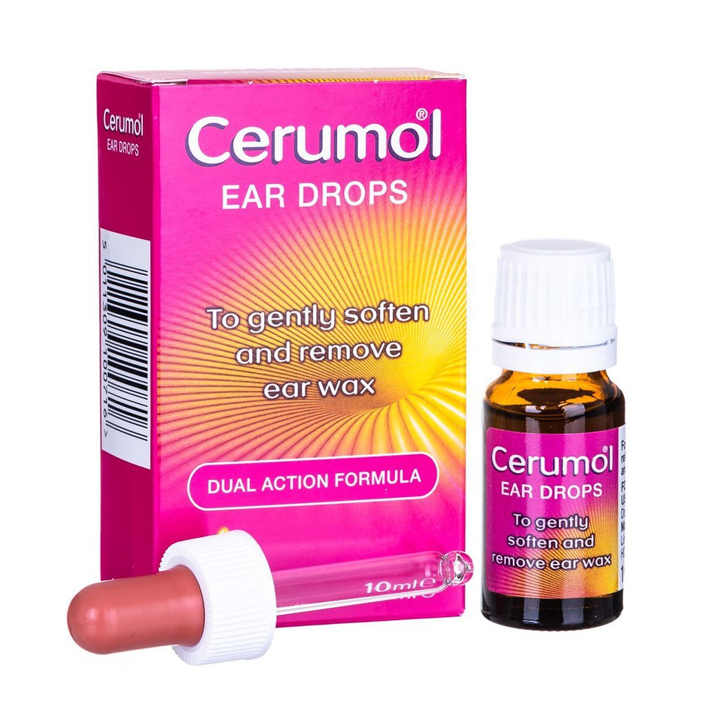 CERUMOL EAR WAX SOFTENER Dual Action Formula To Soften & Remove Ear Wax 10ml Made in UK
