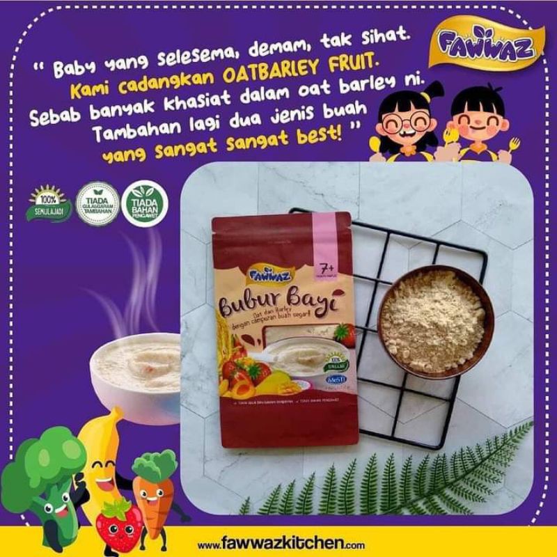 Free Gift Fawwaz Baby Food Oat Barley Fruit 170gram Halal Sedap Shopee Singapore