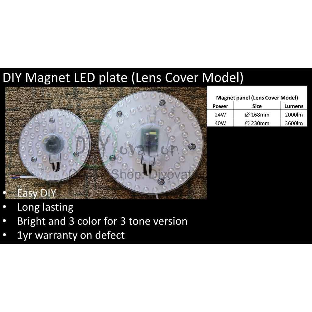 Diy Magnet Led Panel Replacement Burger Ceiling Light Replace Florescent Bulb Shopee Singapore