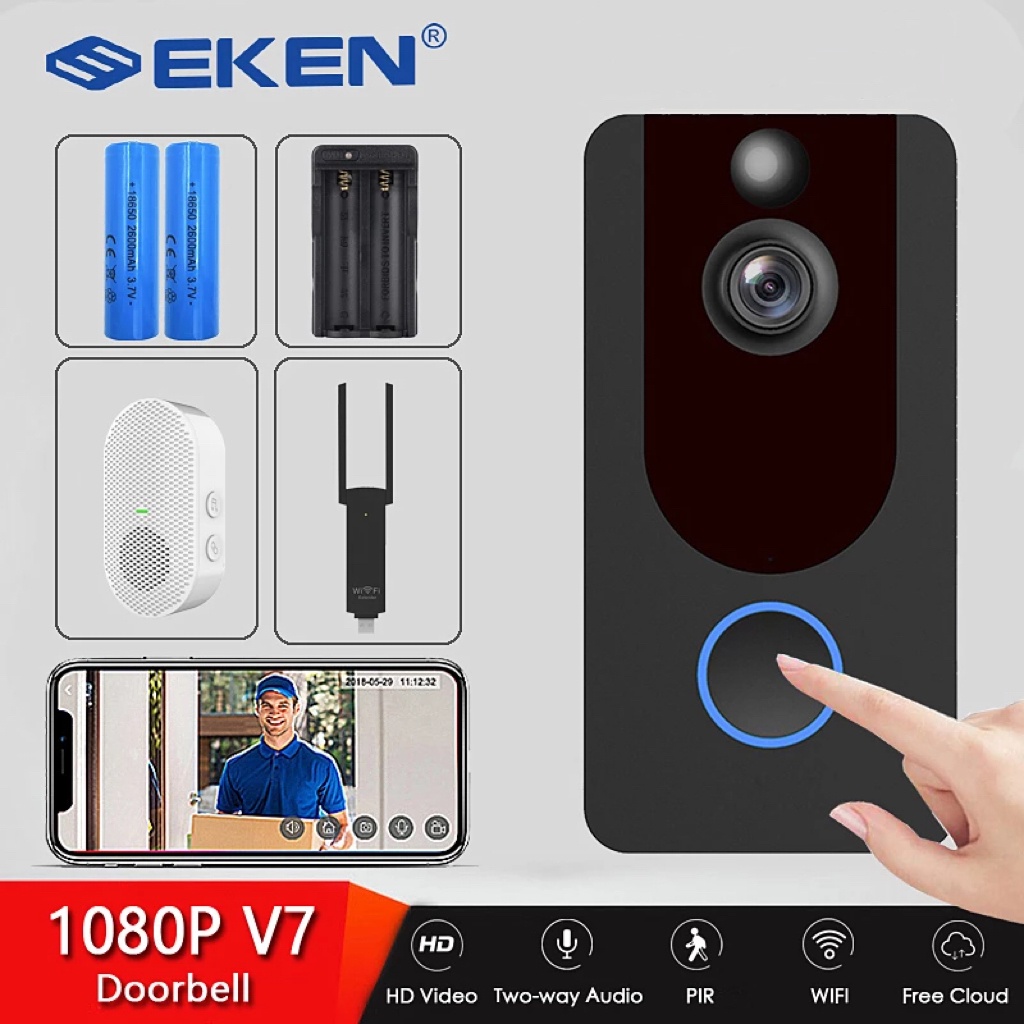 EKEN V7 HD 1080P Smart WiFi Video Doorbell Camera Visual Night