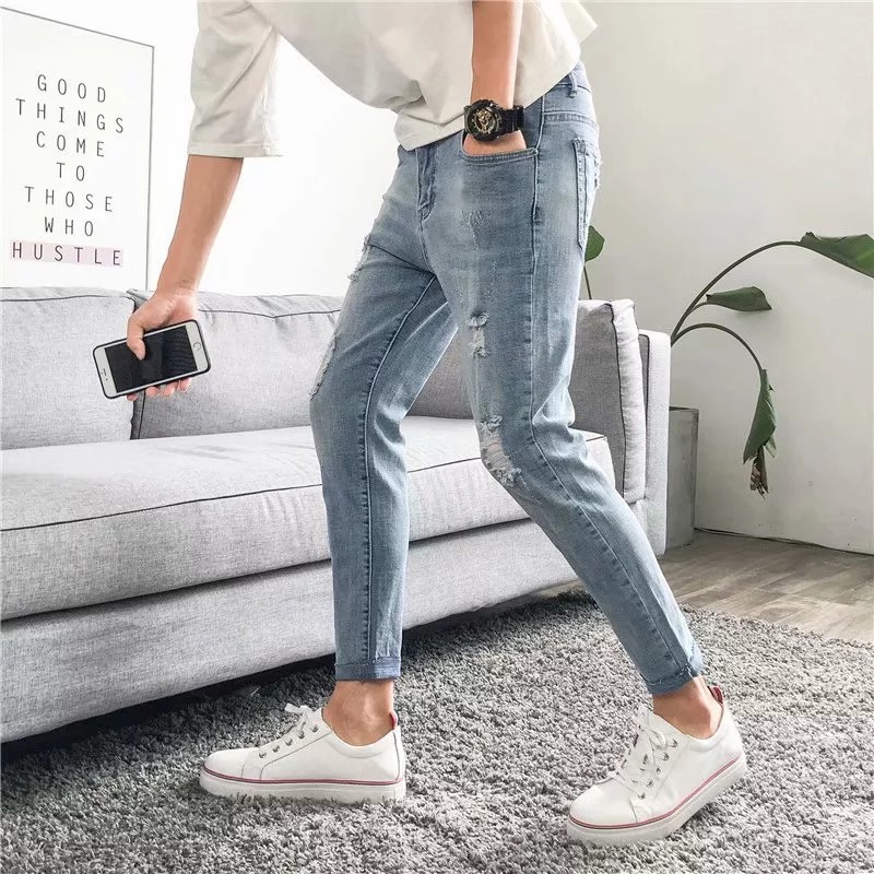 denim ankle pants