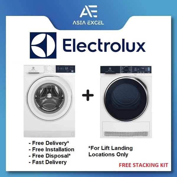 ELECTROLUX EWF9024D3WB 9KG FRONT LOAD WASHING MACHINE + ELECTROLUX EDH803Q7WB 8KG FRONT LOAD