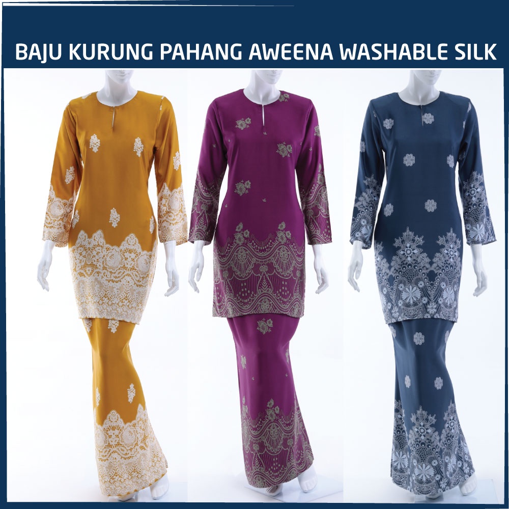 Baju Kurung Pahang Aweena Jakel Washable Silk Baju Kurung Moden Jakel ...