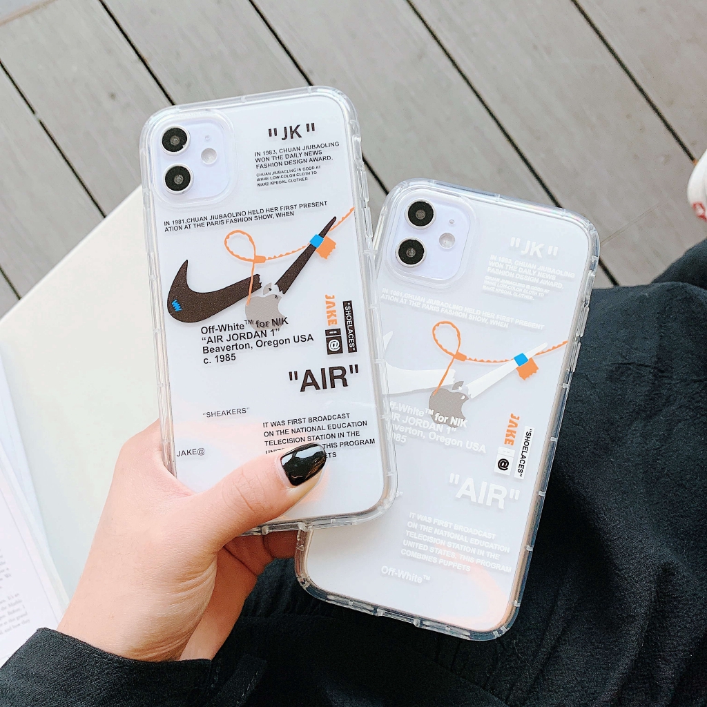 Tpu Iphone 11 11 Pro 11 Pro Max 6 7 8 Plus X Xs Xr Xs Max Off White For Nike Aj1 Protective Case Cover Shopee Singapore