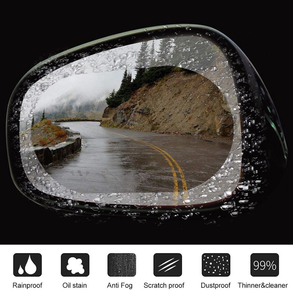 1 Pair Hydrophobic Film Rearview Mirror Rainproof Driving Safe Scratch-Resistant Stickers Waterproof Car Mirror Film