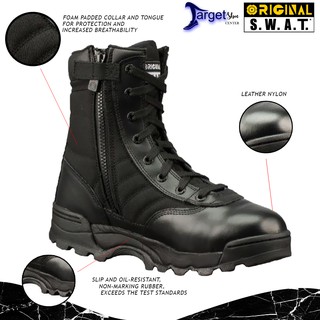 (restocked) men original swat classic 9” tactical military boots side zip combat forces kasut operasi lelaki perempuan
