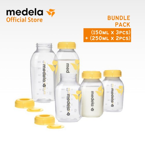 [Bundle] MEDELA Breast Milk Bottle 150ml x3 + 250ml x2 Breastmilk