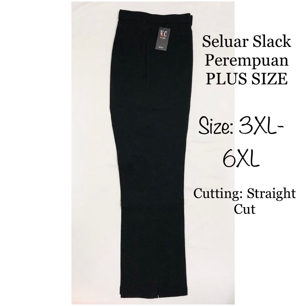 Shop Malaysia Value Buy Plus Size Seluar Slack Hitam Perempuan Seluar Kerja Ladies Long Pants Straight Cut Shopee Singapore