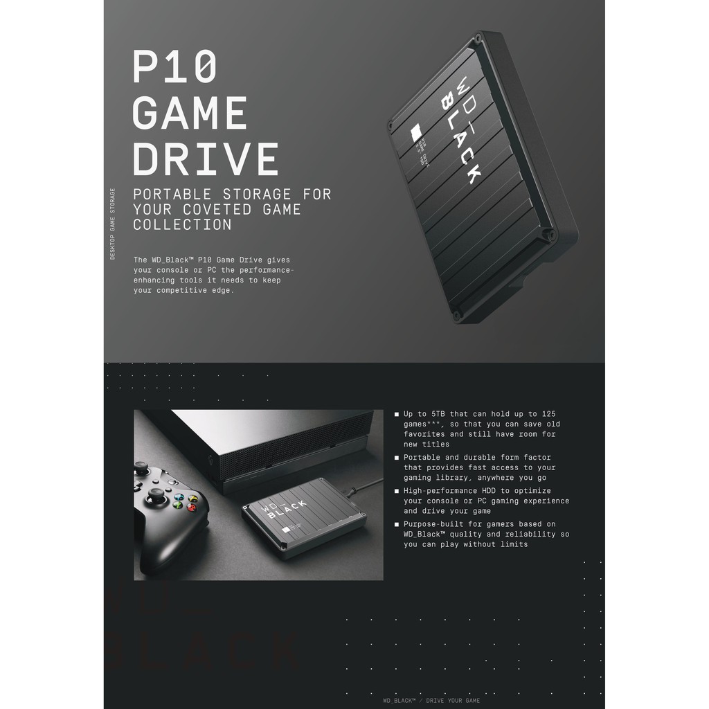Wd Black P10 Game Drive 2tb 4tb 5tb Shopee Singapore