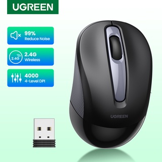 UGREEN Slient Wireless Mouse with 2.4G Transmission 3-Level DPI 1000-1600-2400 Silent Buttons Mouse for PC/Laptops/Mac
