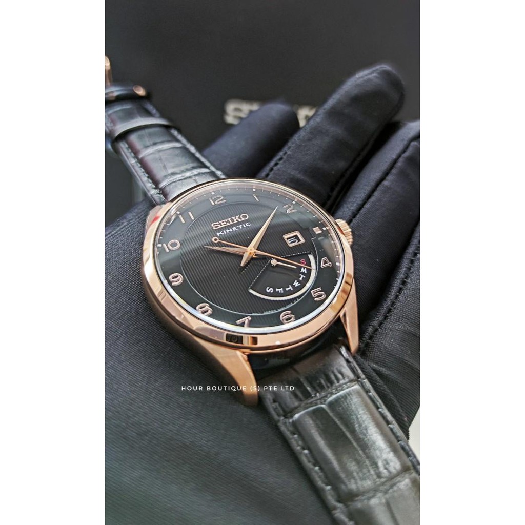 Seiko Kinetic Rose Gold Case Men's Dress Watch SRN054P1 | Shopee Singapore