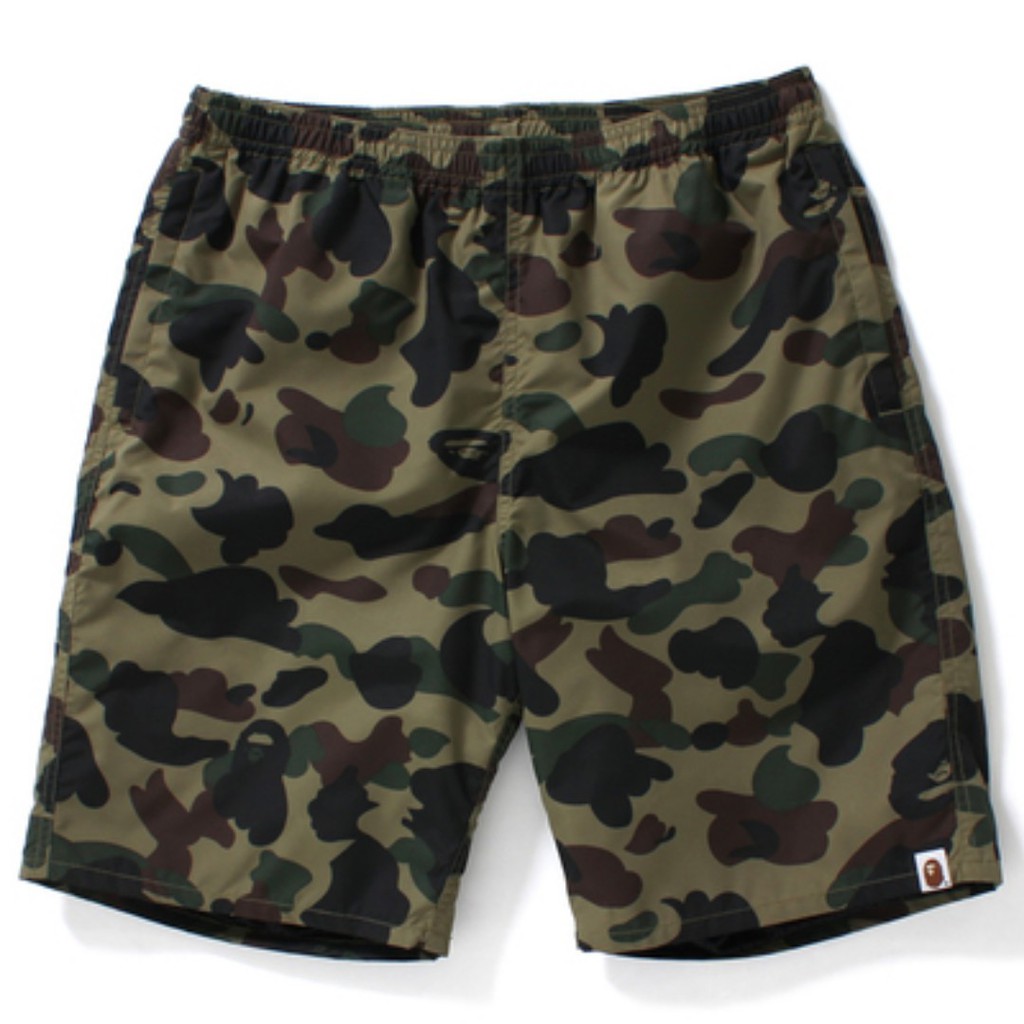 bape camo beach shorts