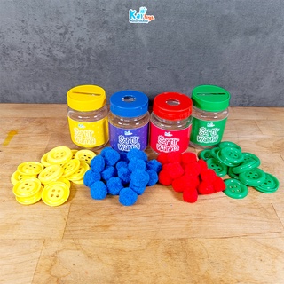 Button Sort/Pompom Sort/Color Sort/Educational Montessori Toys To Know The Color Of The Busy Jar #6