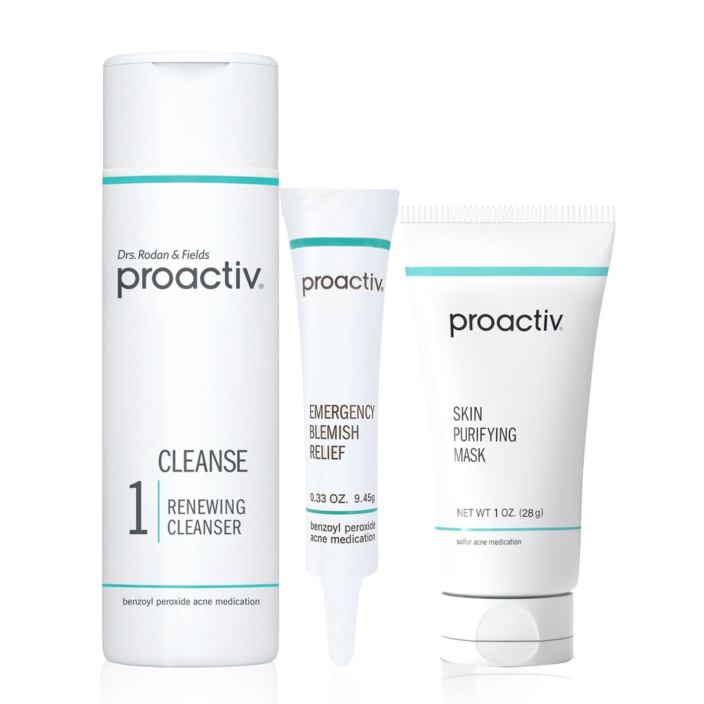 PROACTIV Maskne Kit (Renewing Cleanser + Emergency Blemish Relief + Skin Purifying Mask