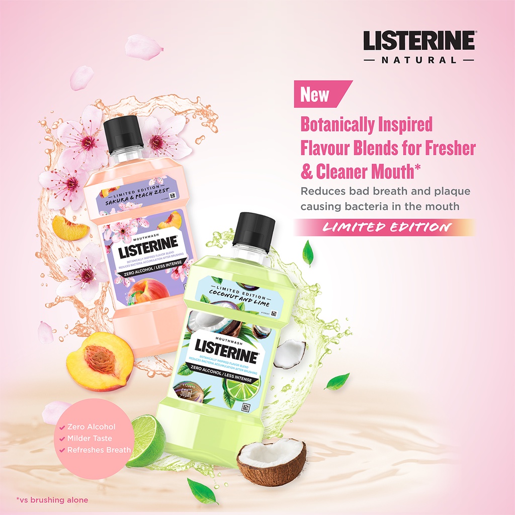 Image of Listerine Limited Edition Mouthwash Sakura & Peach Zest, 500Ml #3