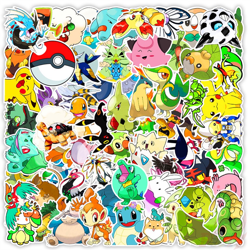 100Pcs/Set Pokemon Go - Series B Anime Pocket Monster Stickers ...