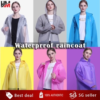 【Ready stock】Reusable raincoat waterproof lightweight EVA unisex Universal size