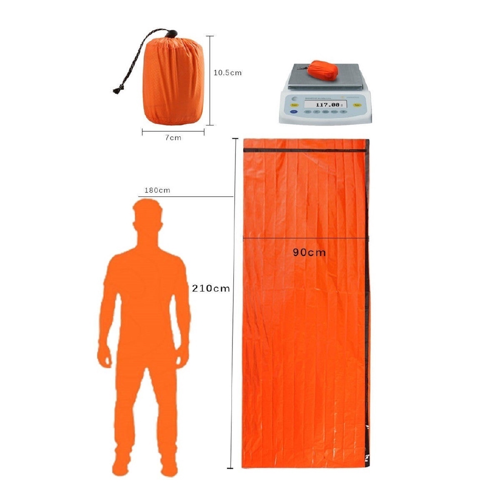 Portable Emergency Sleeping Bag / Waterproof First Aid Survival Camping Hiking Travel Bags / Outdoor PE Aluminum Film Tent
