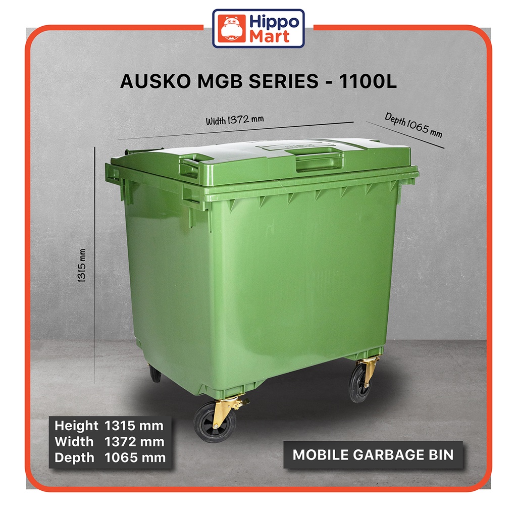 Mobile Garbage Bin 1100L [Multiple Colours] Waste Bin,Rubbish Bin