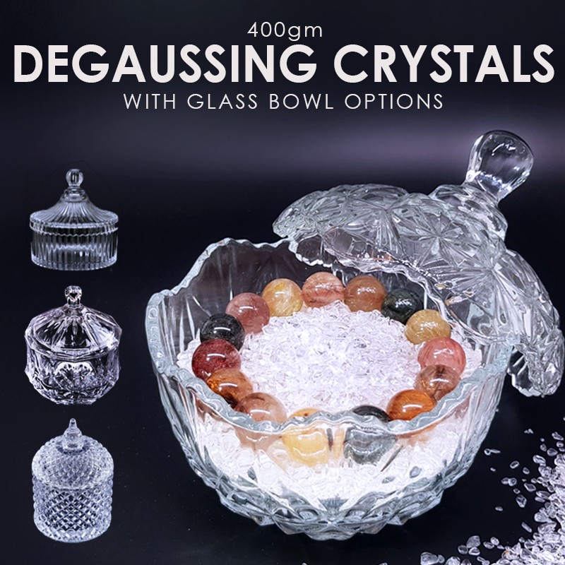 Natural white clear crystal quartz Degaussing Crystals with Glass Bowl