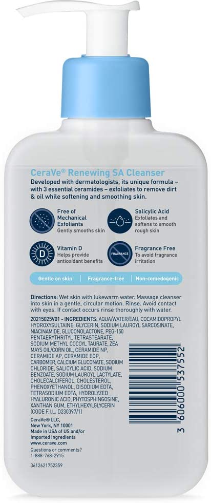 cerave renewing sa cleanser ingredients