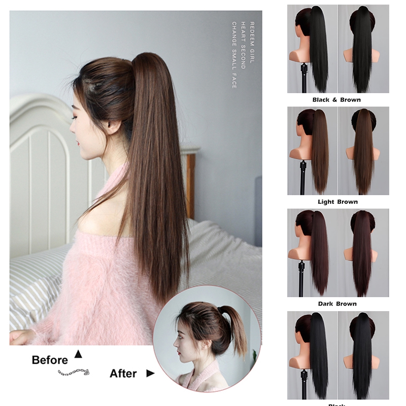 long straight hair ponytail