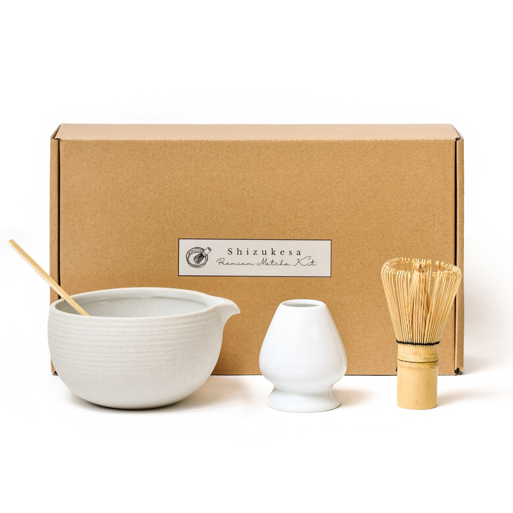 Shizukesa Matcha Tea Ceremony Premium Kit Set (Chawan with Pouring