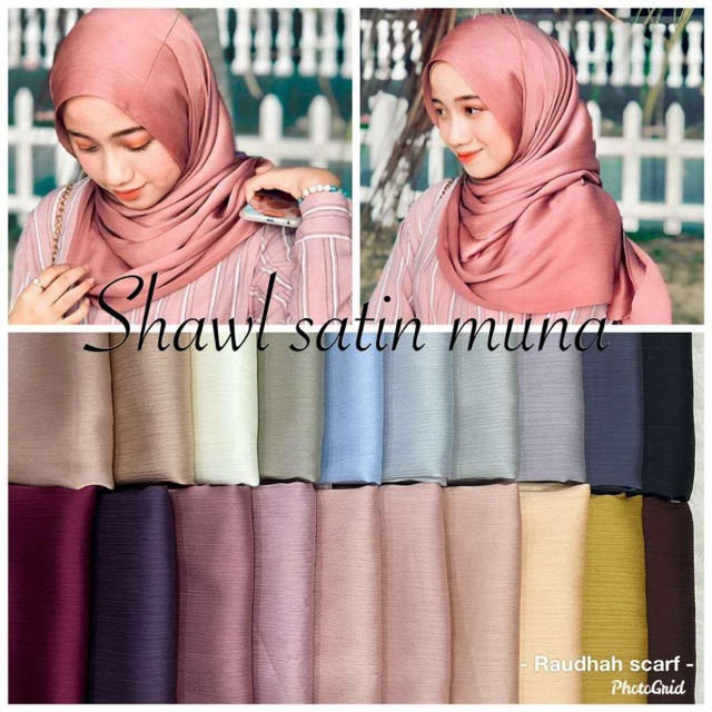 Shawl Satin Muna Exclusive Shopee Singapore