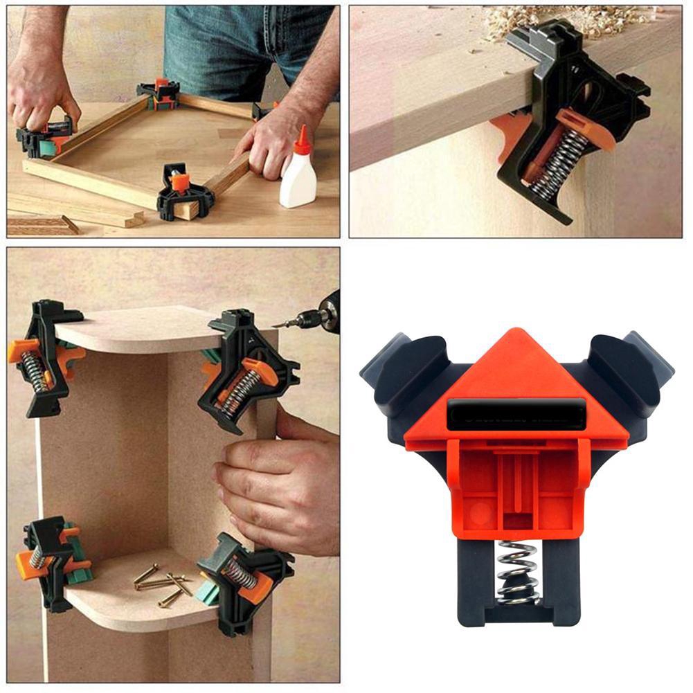 90 Degree Corner Clamp Right Angle Clamp Fixing Clamp Photo Frame Clamp Positioning and Fixing Tool Woodworking Hand Tools and Accessories Corner Clamps for Woodworking 4 Pcs Corner Clamp 