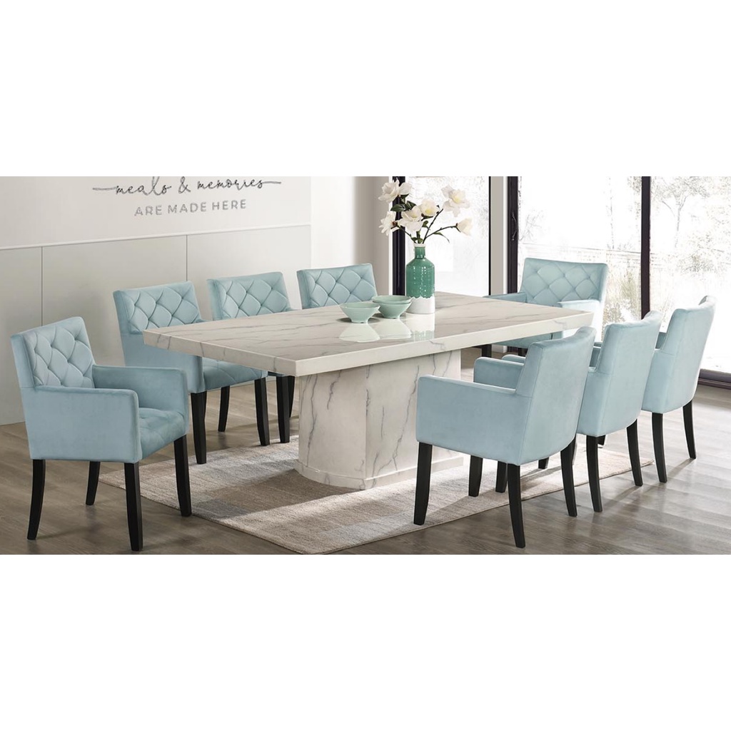 Ethan Marble Dining Set 1 8 Seaters Set Meja Makan Meja Kerusi Dining Table Dining Chair Shopee Singapore