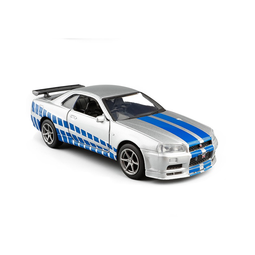 1 36 Nissan Skyline Gtr R34 Metal Simulation Car Model Collection Shopee Singapore