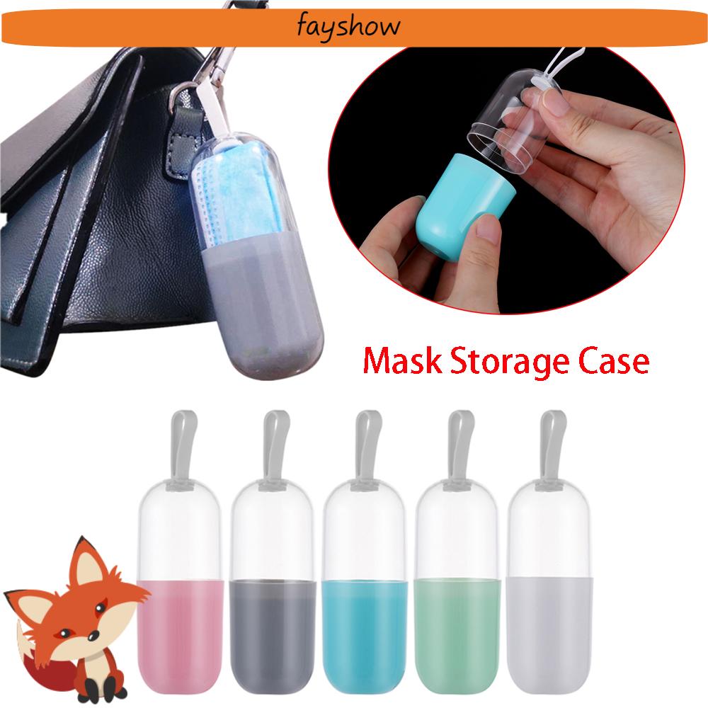 FAY Plastic Mask Storage Case Temporary Face Mask Capsule Mask Holder Portable Convenient