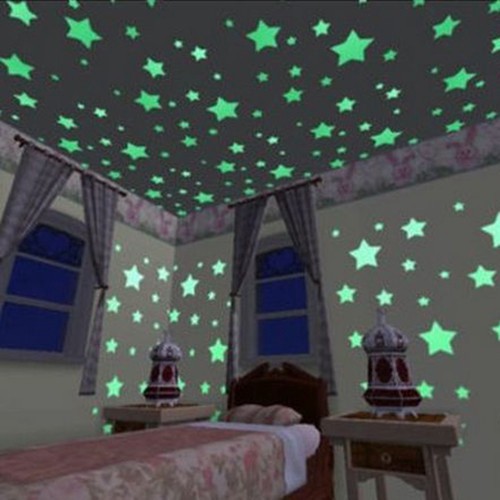 3d Stars Glow In The Dark Wall Stickers Luminous Wall Stickers Ceiling Decor