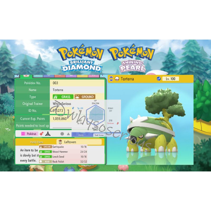 Pokemon Brilliant Diamond and Shining Pearl, Shiny Torterra, Battle