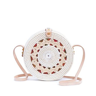 Rattan on sale bag white