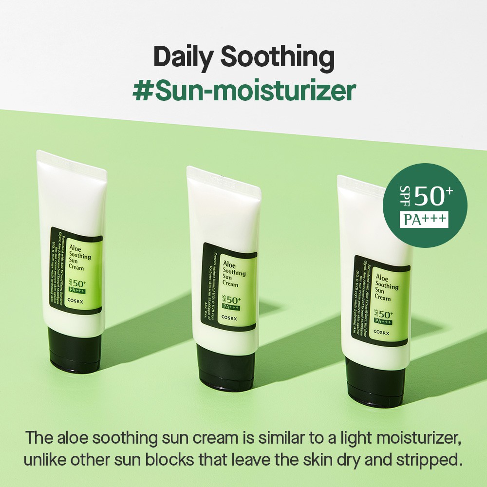 Image of [COSRX OFFICIAL] Aloe Soothing Sun Cream SPF 50 PA+++ 50ml, Aloe Extract 5,500ppm, Mild Hydrating Sunscreen #2