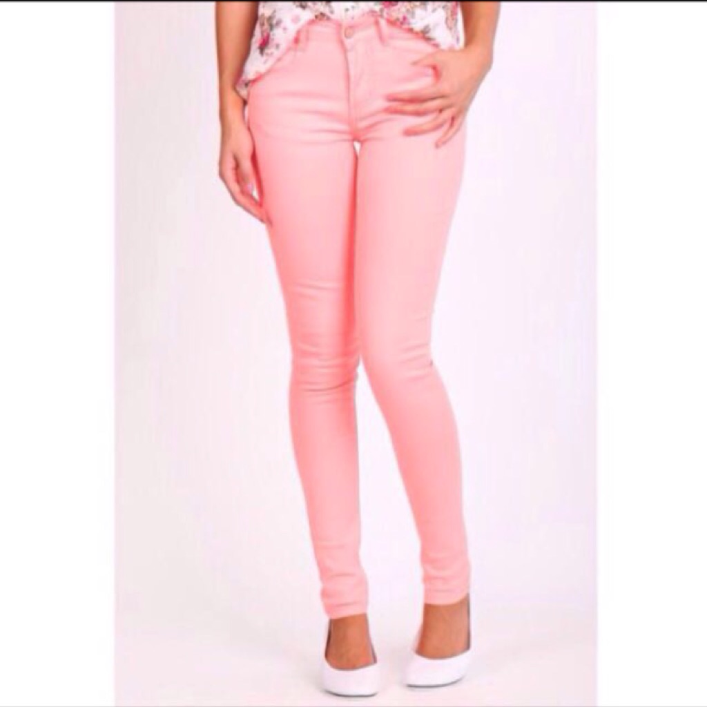 Cotton On Coral Pink Mid Rise Jeans Shopee Singapore