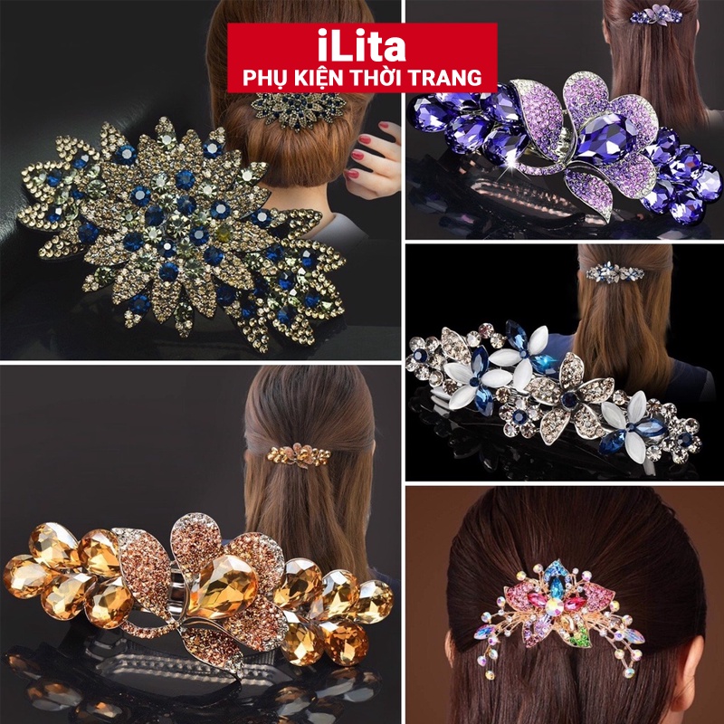 Kẹp tóc đính đá cao cấp cho người trung niên sang trọng