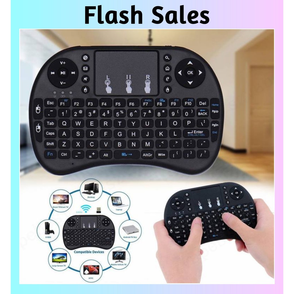**READY STOCK**Rechargeable i8 KEYBOARD 2.4Ghz Wireless Touchpad