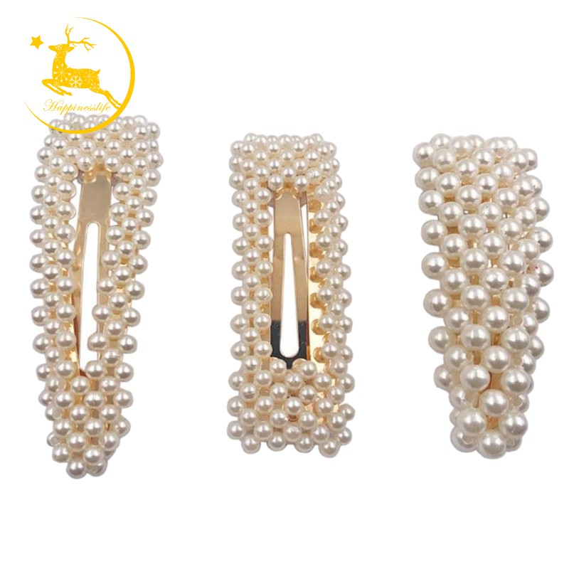 Hair Barrettes Gold Hair Pins Decorative Artificial Pearl Hairpins