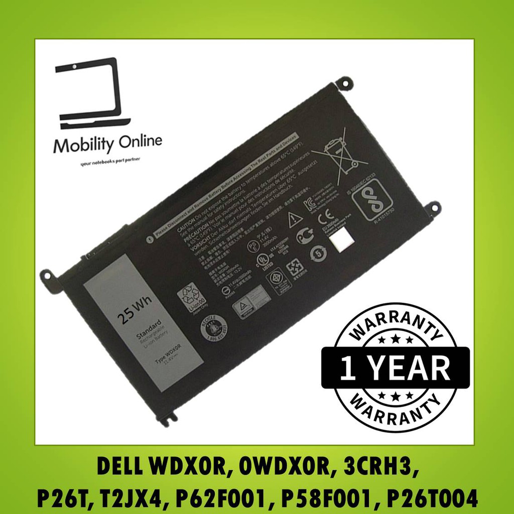 Dell Inspiron 13 5000 13 5368 5378 5379 7368 7378 17 5765 5767 P69g Laptop Battery Shopee Singapore