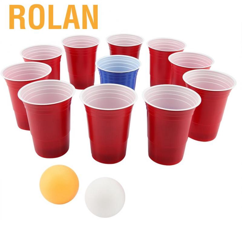 Rolan Beer Pong Set Drinking Game Cups11 Cups 2 PingPong